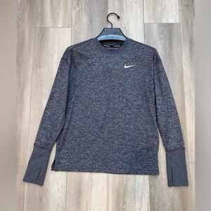 Nike Dri-FIT Element Running Crew Pullover Workout Shirt Gray